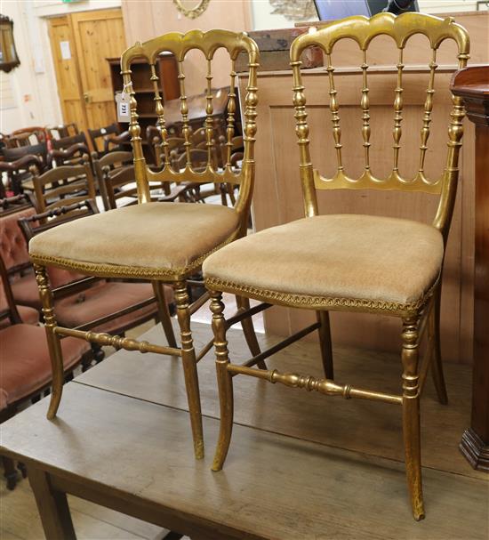 A pair of giltwood salon chairs